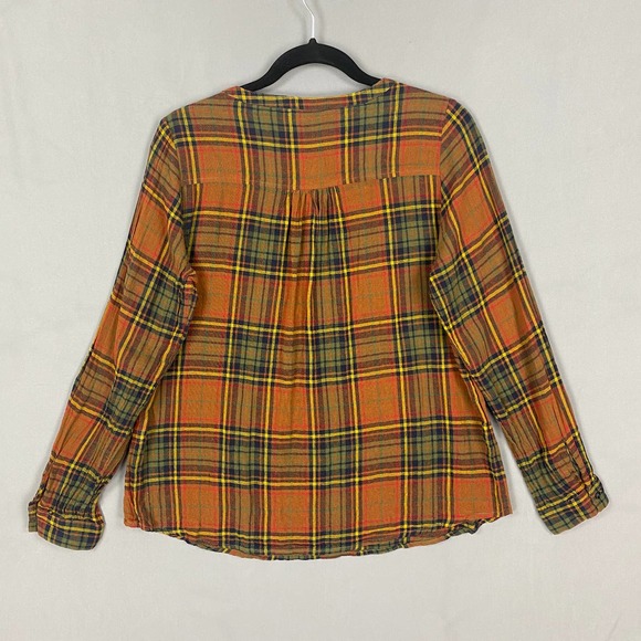 Soft Surroundings Blouse Brown Plaid Knit - Picture 5 of 11